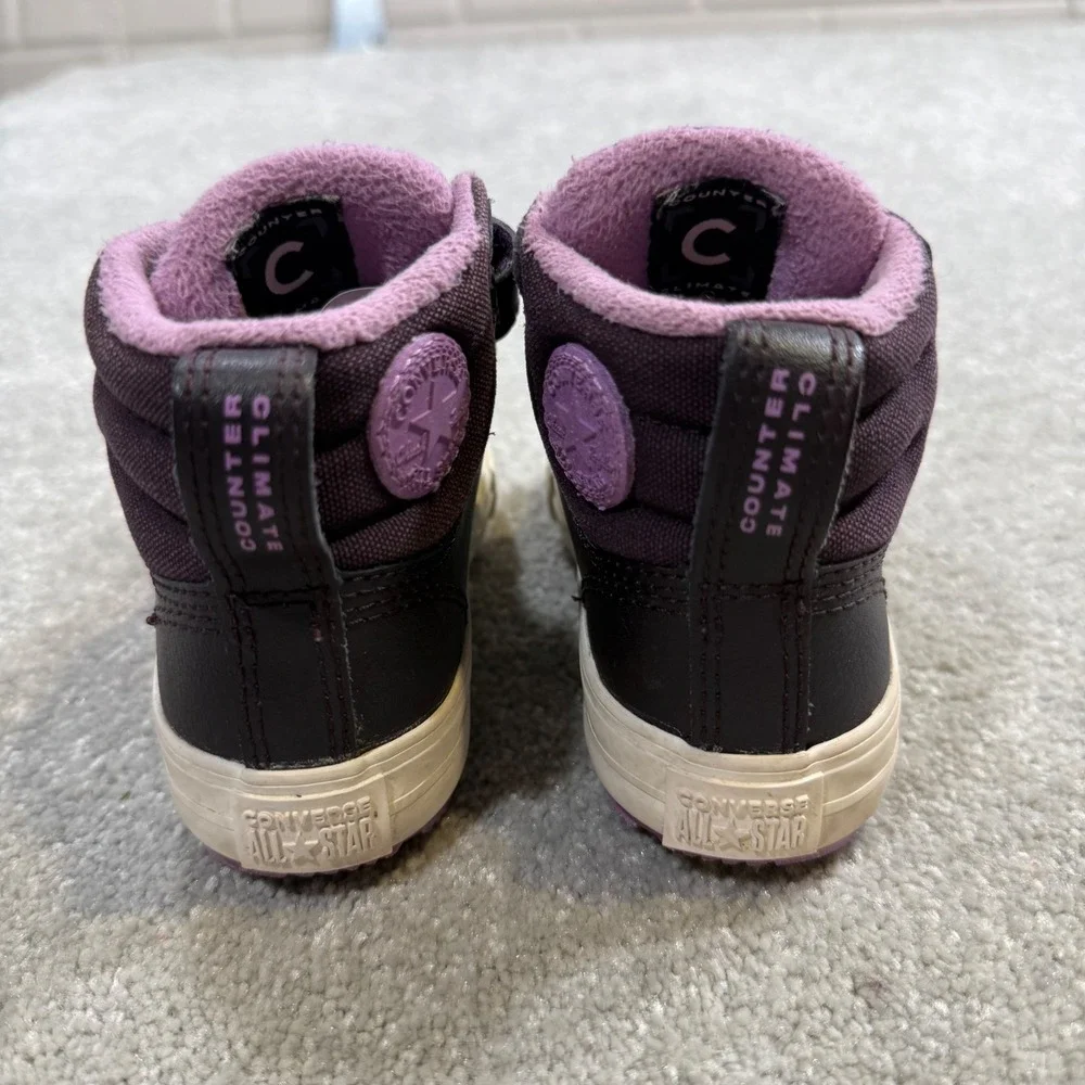 Converse Chuck Taylor All Star‎ Berkshire Sneaker Boot  Purple Leather Toddler 7